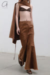 OUDE WAAG Washing denim shawl top OW-23SS-TP02 reddish brown